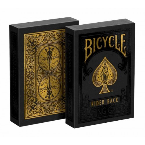 Bicycle Rider Back Black Gold Playing Cards