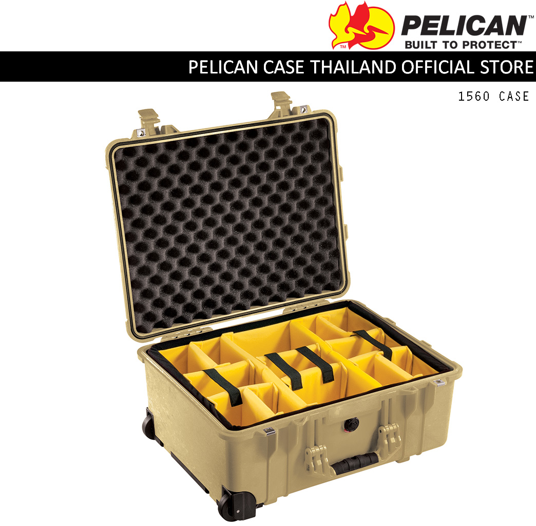 PELICAN 1560 WITH PADDED DIVIDER - DESERT TAN