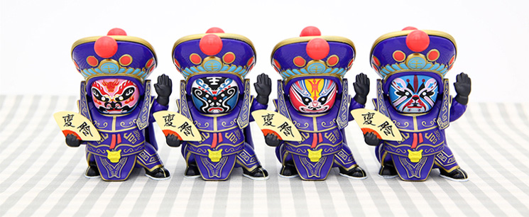 โมเดลเปลี่ยนหน้ากากจีน ชุดสีน้ำเงิน