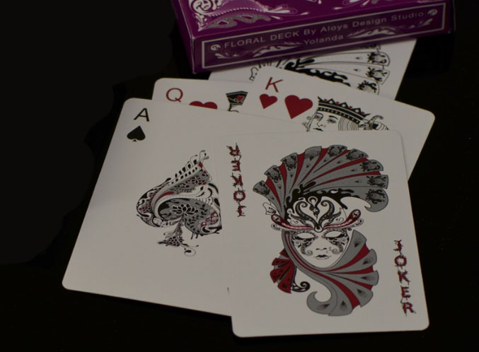 Purple Floral Playing Cards by Aloys Studio