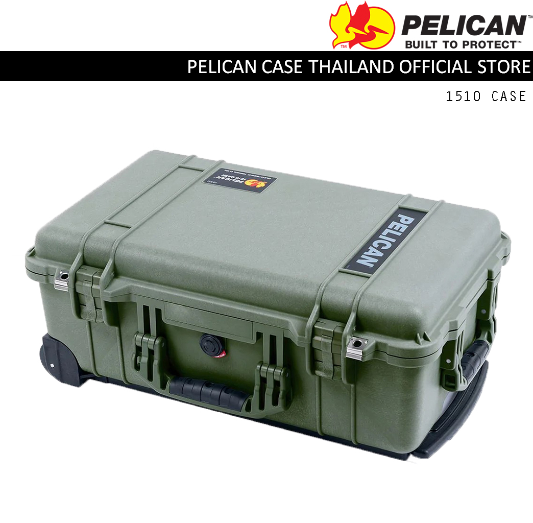 PELICAN 1510 CASE WITH PADDED DIVIDER - OD GREEN