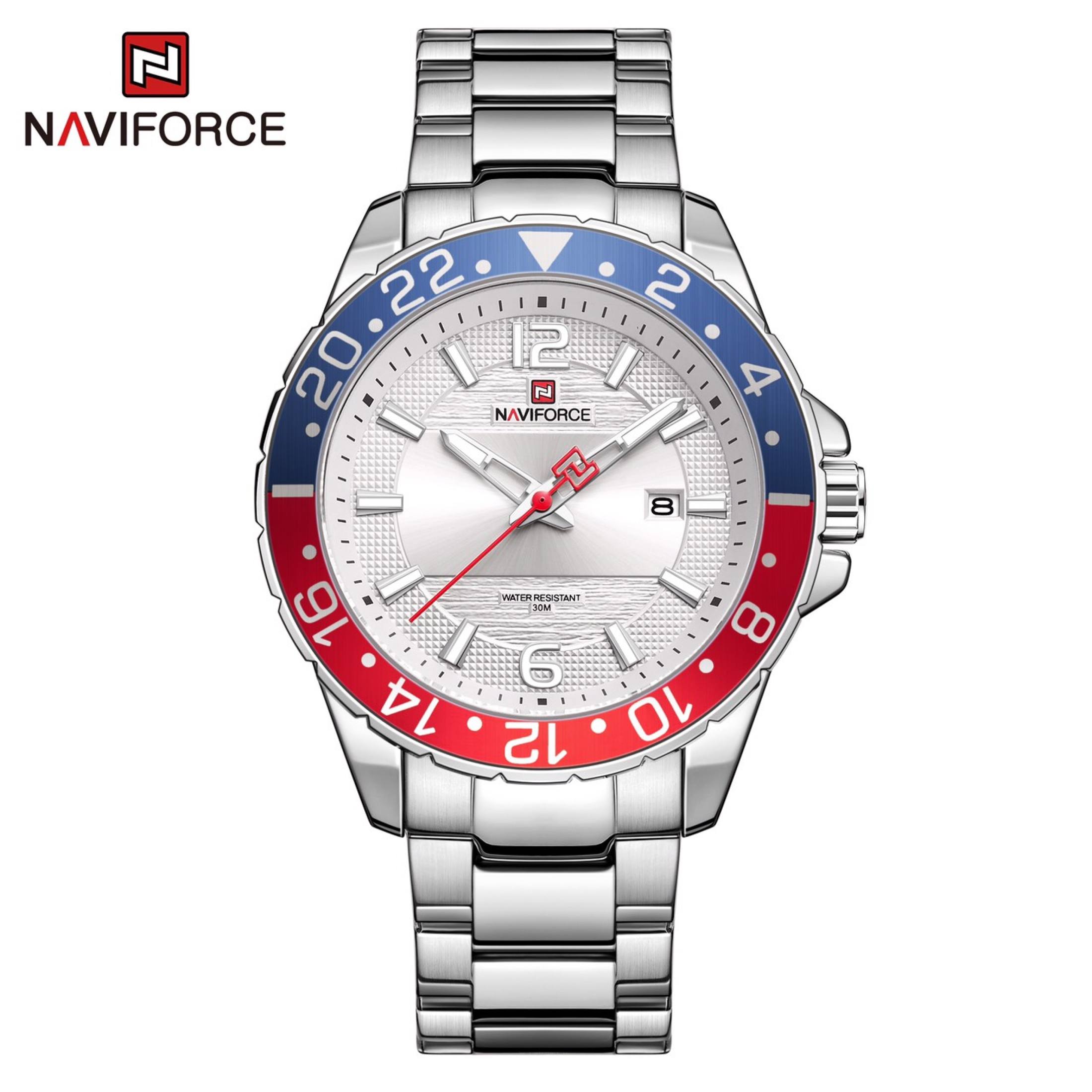 นาฬิกา Naviforce รุ่น NF9192 SIL สีเงิน เรือนเงิน ของแท้ รับประกันศูนย์ 1 ปี ส่งพร้อมกล่อง และใบรับประกันศูนย์ ราคาถูกที่สุด