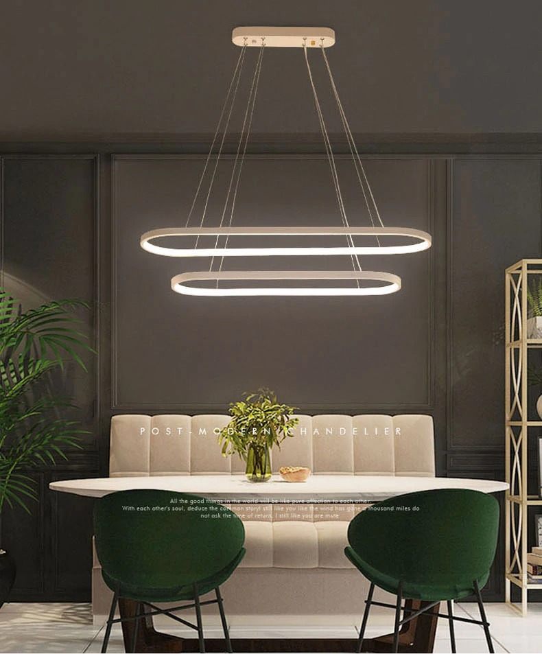 โคมแขวน ไฟแขวน 2Rings Led (สีดำ/ขาว/ทอง) ไฟเพดาน โคมเพดาน โคมไฟแขวน ไฟระย้า ไฟช่อ ไฟกิ่ง ไฟห้อย สวยทันสมัย ไฟตกแต่ง หรูหรา ทนทาน ประหยัดไฟ
