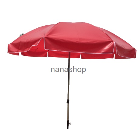 ร่มสนาม 45 นิ้ว ร่มผ้าใบ ร่มขายของ ร่มใหญ่ ร่มทรงกลม 8 ก้าน รุ่นมีชายระบาย เนื้อผ้าใบคูนิล่อน