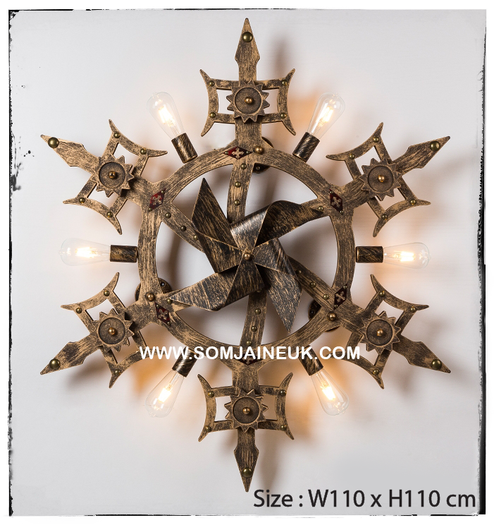 #009 โคมไฟเฟืองเกียร์หมุนได้แบบติดผนัง สไตล์ลอฟท์ เรโทร (American Retro Gear Lamp) แถมฟรีหลอดเอดิสัน !!!