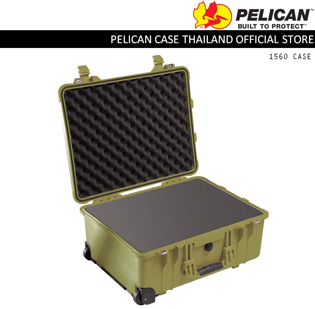 PELICAN 1560 CASE WITH FOAM - OD GREEN