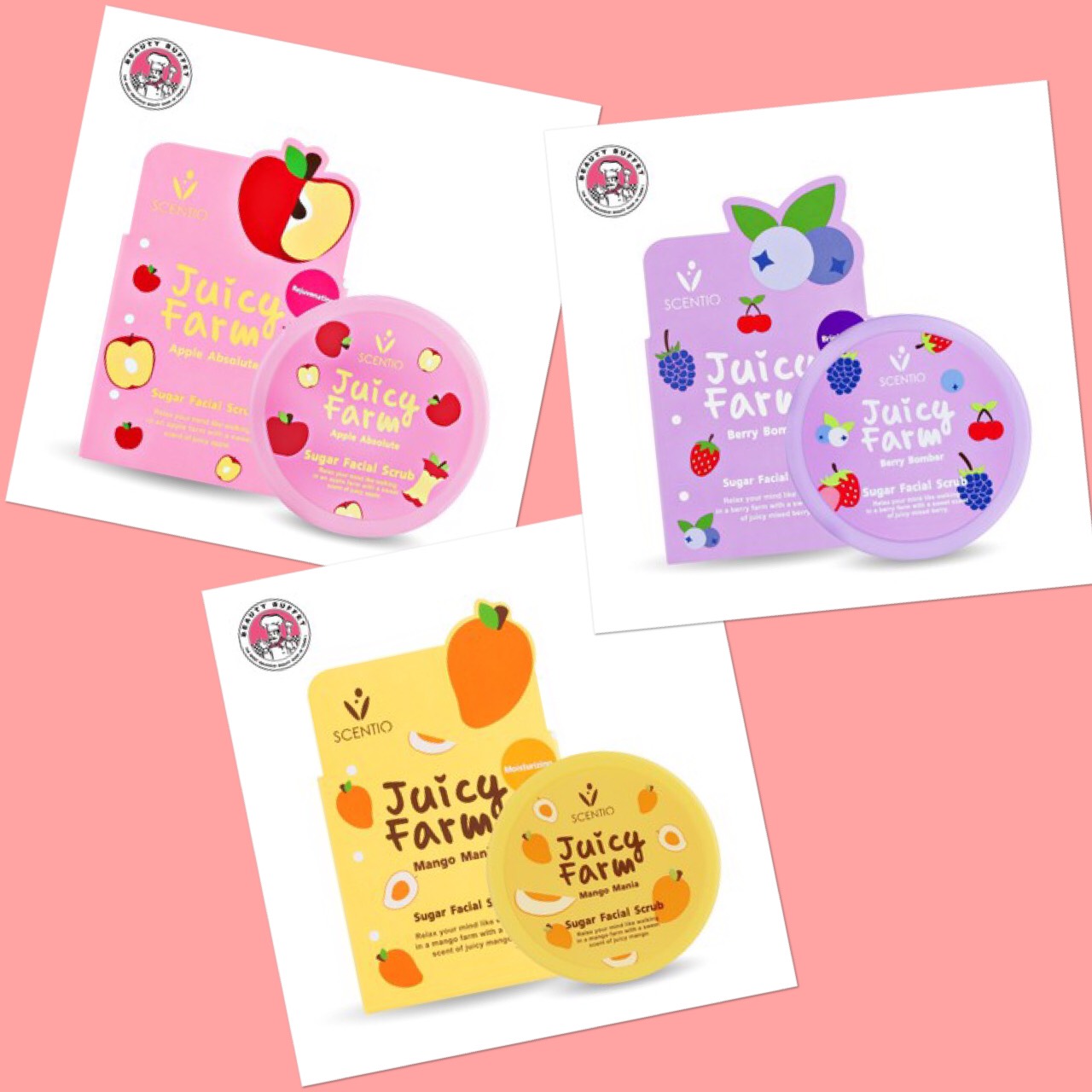 SCENTIO JUICY FARM SUGAR FACIAL SCRUB 100g