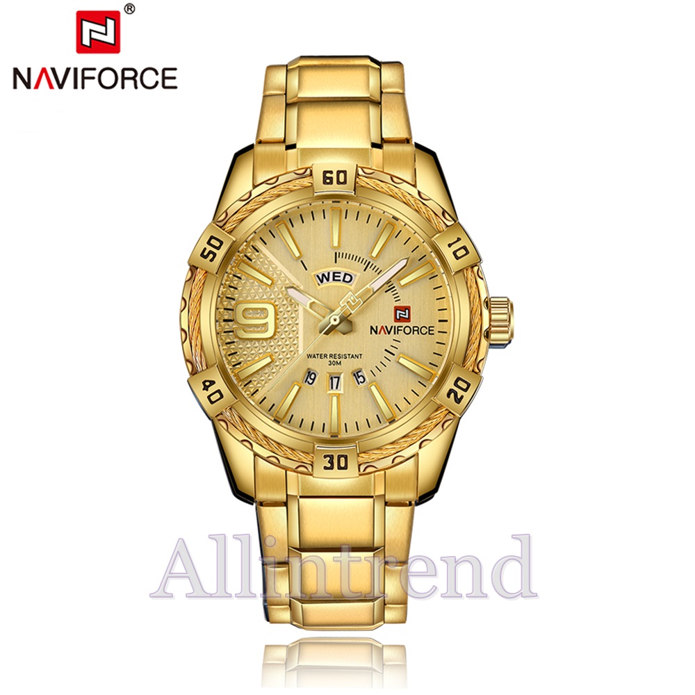นาฬิกา Naviforce รุ่น NF9117 GD สีทอง ของแท้ รับประกันศูนย์ 1 ปี ส่งพร้อมกล่อง และใบรับประกันศูนย์ ราคาถูกที่สุด
