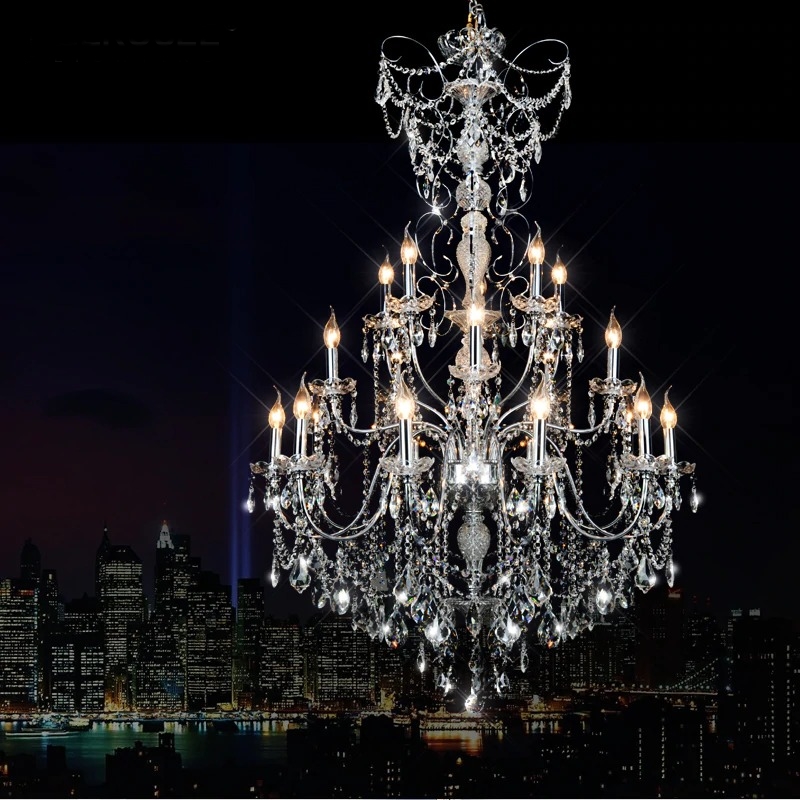 โคมระย้า เชิงเทียน 20ดวง คริสตัล Candle Crystal Chandelier ไฟแขวน ไฟเพดาน CRL1131 โคมแขวน ไฟระย้า ไฟช่อ ไฟกิ่ง สวยหรู ทันสมัย ทนทาน ประหยัดไฟ