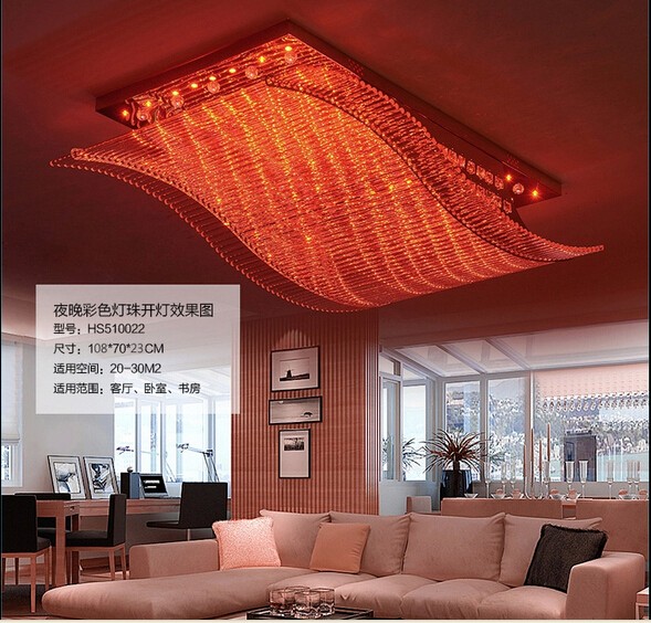 โคมระย้า คริสตัล ไฟ LED ขนาด L81*w53cm หลากสี with remote control