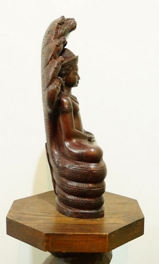 พระนาคปรก หลวงพ่อศิลา ขนาด 7 นิ้ว รมดำ มันปู