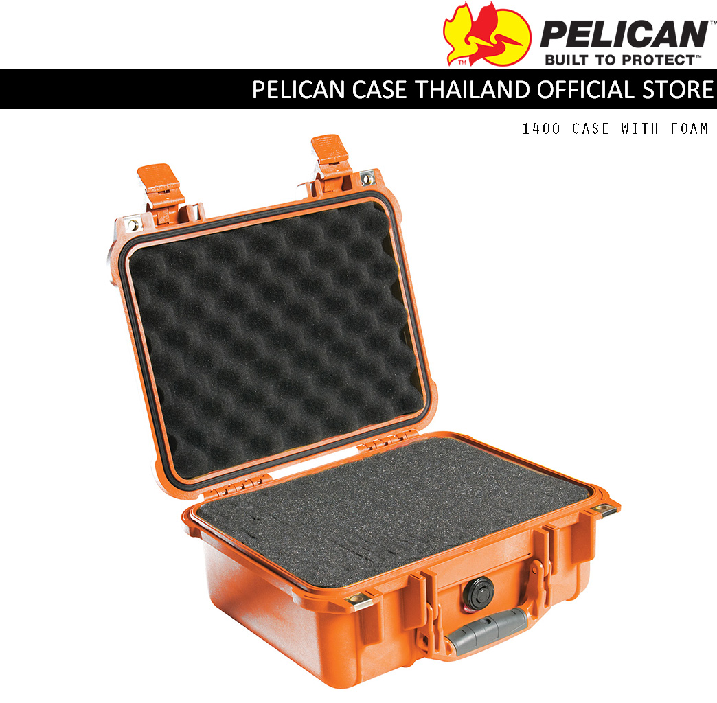 PELICAN 1400 CASE WITH FOAM - ORANGE