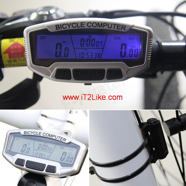 ไมล์จักรยาน Sunding SD558A จอกว้าง มีไฟ กันน้ำ