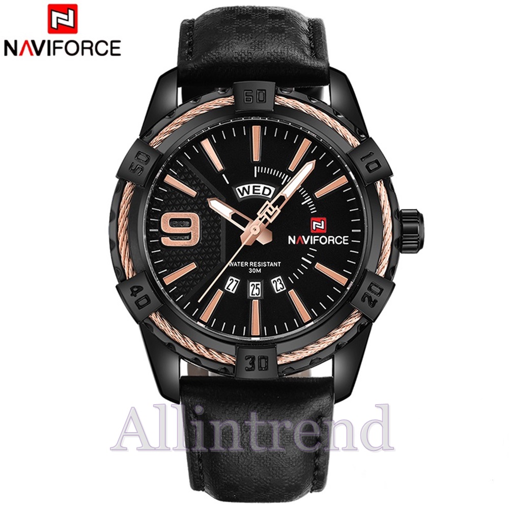 นาฬิกา Naviforce รุ่น NF9117 สีทองชมพู/ดำ ของแท้ รับประกันศูนย์ 1 ปี ส่งพร้อมกล่อง และใบรับประกันศูนย์ ราคาถูกที่สุด