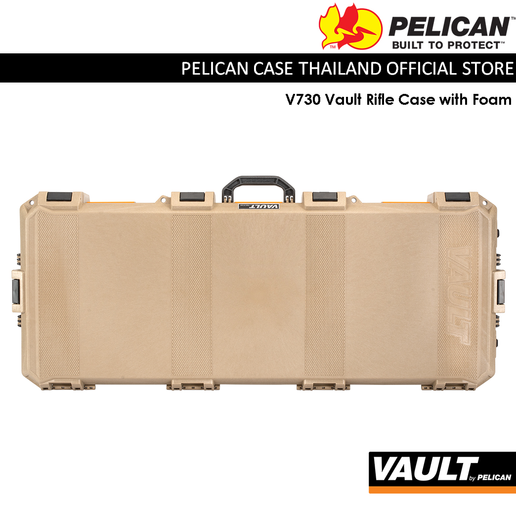Pelican V730 Vault Tactical Rifle Case with Foam - Desert Tan