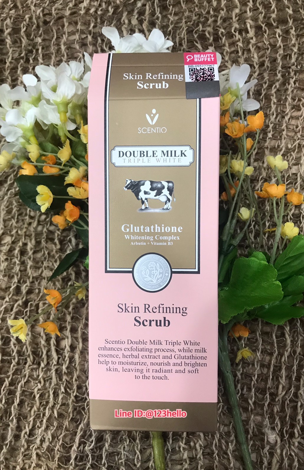 Scentio Double Milk Triple White Skin Refining Scrub เซนทิโอ ดับเบิ้ลมิลค์ ทริปเปิ้ล ไวท์ สกิน ไฟน์นิ่ง สครับ 100 มล.