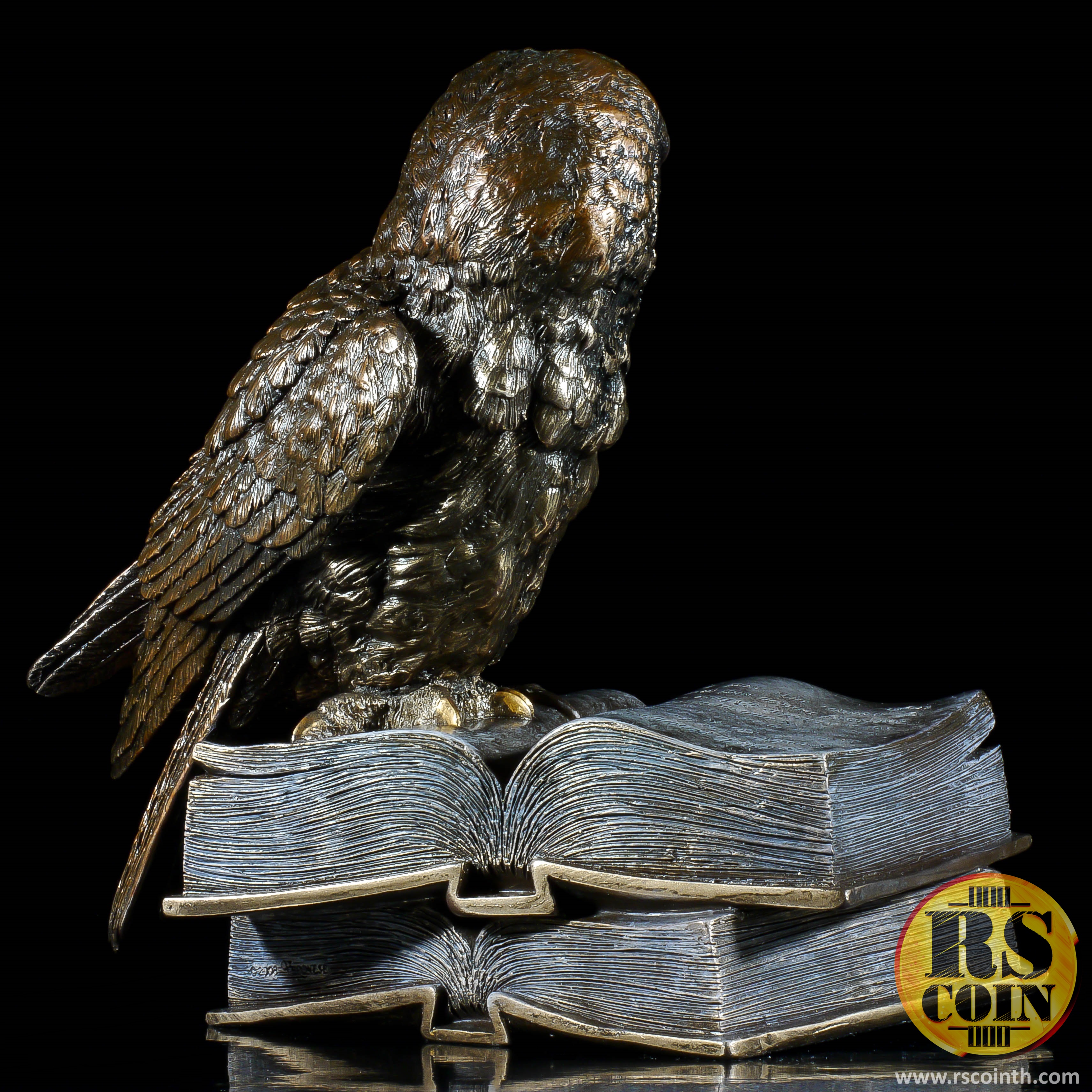 รูปปั้นสัมฤทธิ์ - นกฮูกหนังสือ (Sculpture Bronze Owl on Book - Pre Order)