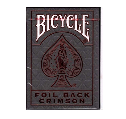 Bicycle Foil Back Crimson V2 Playing Cards (สีแดง)