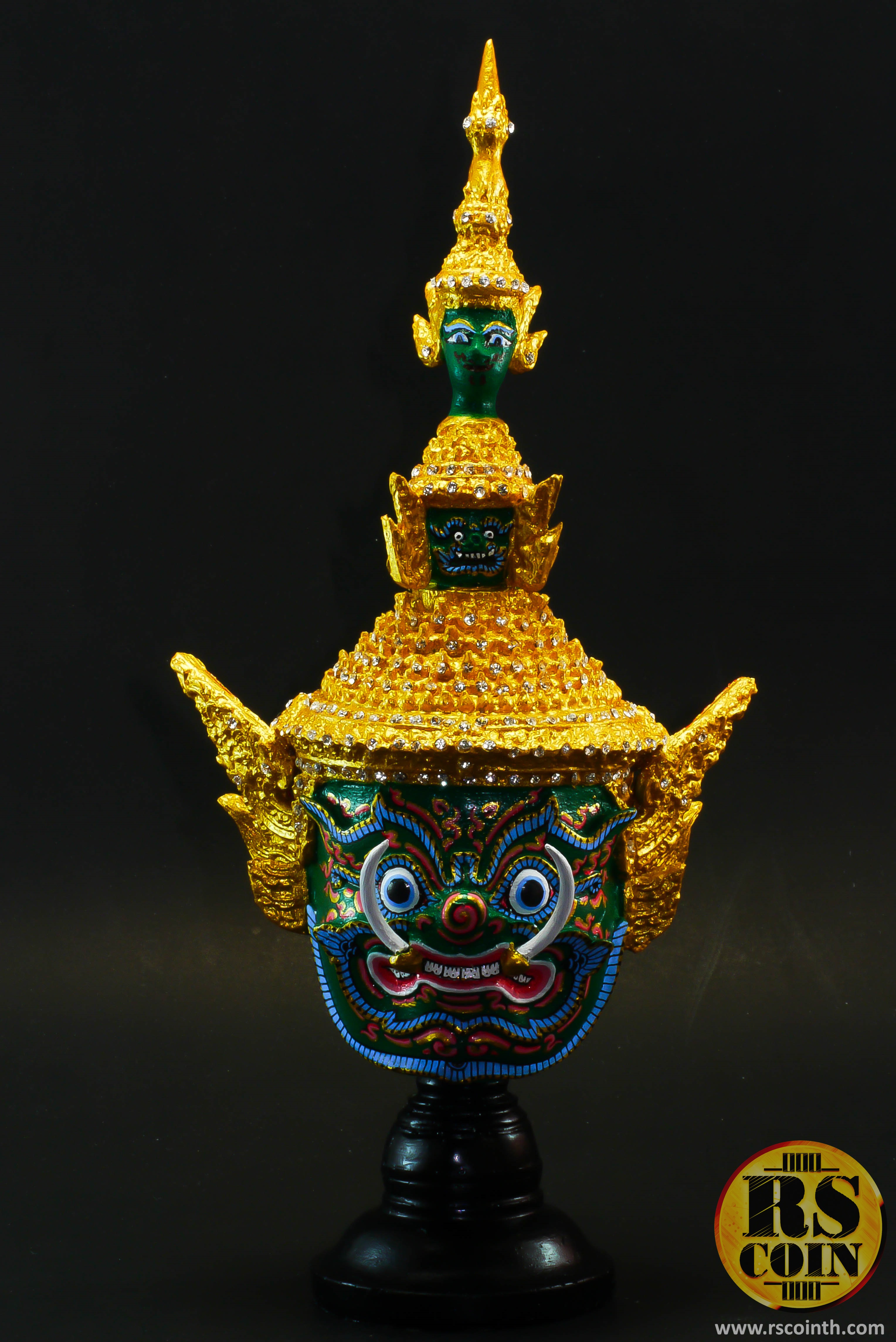 หัวโขนเรซิ่น - ทศกัณฐ์ (Ramakien Giant Thotsakan Khon Mask Size.M)