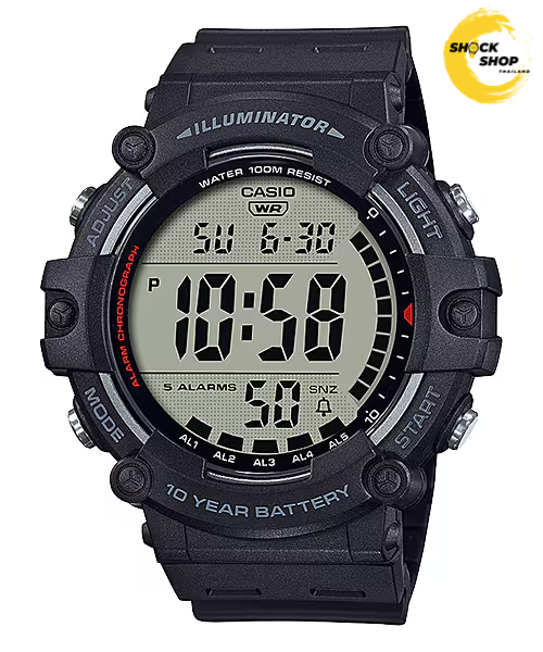 CASIO นาฬิกาข้อมือ ดิจิตอล รุ่น AE-1500WH-1A วัสดุเรซิ่น สีดำ คาสิโอ