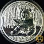 เหรียญที่ระลึกหมีแพนด้าเนื้อเงิน China Panda Silver Coin 10 Yuan 2017 (UNC)