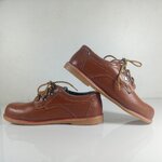 รองเท้าเซ็ฟตี้ หุ้มข้อ สีน้ำตาลเรียบ หนังแท้ รุ่น651