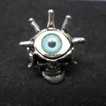 แหวนลูกตา หัวกะโหลกหนาม สีฟ้า