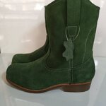 รองเท้าเซฟตี้ บูท หนังกลับ สีเขียวหัวกลม พื้นสีน้ำตาล Size39-48