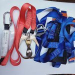 Harness - เข็มขัดเซฟตี้เต็มตัว สีส้ม-น้ำเงิน ZEUS จากอเมริกา เป็นชุดตะขอคู่