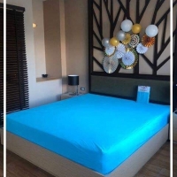 ผ้าปู 6 ฟุต พรีเมียม สีบลู