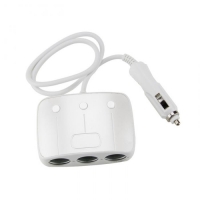 ตัวเพิ่มช่องจุดบุหรี่ 3 ช่อง & USB 2 ช่อง 3.1 A ชาร์จไอแพดเข้า 100% (วงจรวัสดุเกรด A)