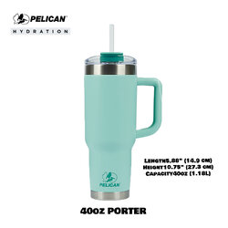 Pelican Porter 40oz 1180ml Tumbler - Seafoam - แก้วน้ำเก็บอุณหภูมิ เก็บความเย็น-ความร้อน 🇺🇸 เเท้💯 รับประกัน 1ปี
