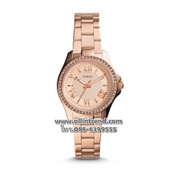 นาฬิกา Fossil รุ่น AM4578 Cecile Small Three-Hand Stainless Steel-Rose Gold นาฬิกาข้อมือผู้หญิง ของแท้ รับประกันศูนย์ 2 ปี ส่งพร้อมกล่อง และใบรับประกัน