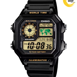 CASIO นาฬิกาข้อมือ รุ่น AE-1200WH-1B วัสดุเรซิ่น คาสิโอ