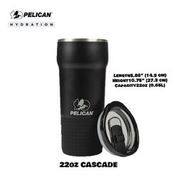 Pelican Cascade 22oz 650ml - Black - แก้วเก็บอุณหภูมิ เก็บความเย็น-ความร้อน เเท้💯 รับประกัน 1ปี