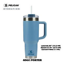 Pelican Porter 40oz 1180ml Tumbler - Denim - แก้วน้ำเก็บอุณหภูมิ เก็บความเย็น-ความร้อน 🇺🇸 เเท้💯 รับประกัน 1ปี