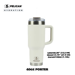 Pelican Porter 40oz 1180ml Tumbler - Linen - แก้วน้ำเก็บอุณหภูมิ เก็บความเย็น-ความร้อน 🇺🇸 เเท้💯 รับประกัน 1ปี