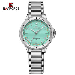 นาฬิกา Naviforce รุ่น NF5021 GN สีเงิน หน้าเขียวของแท้ รับประกันศูนย์ 1 ปี ส่งพร้อมกล่อง และใบรับประกันศูนย์ ราคาถูกที่สุด