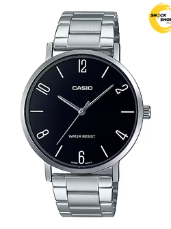 CASIO นาฬิกาผู้ชาย รุ่น MTP-VT01D-1B2 วัสดุสเตนเลสสตีล สีเงิน คาสิโอ