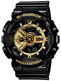 นาฬิกาผู้ชาย Casio G-Shock ดำทอง รุ่นยอดฮิต GA-110GB-1A จีช็อค