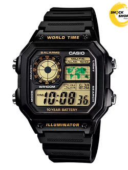 CASIO นาฬิกาข้อมือ รุ่น AE-1200WH-1B วัสดุเรซิ่น คาสิโอ