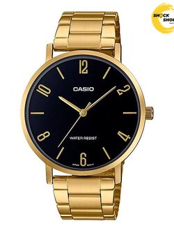 CASIO นาฬิกาผู้ชาย รุ่น MTP-VT01G-1B2 วัสดุสเตนเลสสตีล สีทอง คาสิโอ