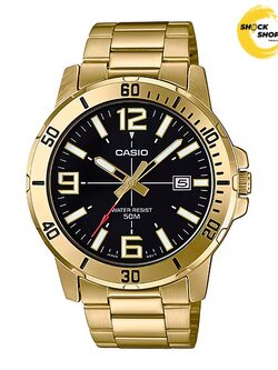 CASIO นาฬิกาผู้ชาย รุ่น MTP-VD01G-1BV วัสดุสเตนเลสสตีล สีทอง คาสิโอ