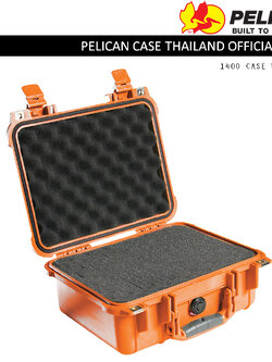 PELICAN 1400 CASE WITH FOAM - ORANGE