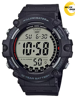 CASIO นาฬิกาข้อมือ ดิจิตอล รุ่น AE-1500WH-1A วัสดุเรซิ่น สีดำ คาสิโอ