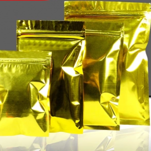 ฺB21 ถุงฟอยด์ทอง ซีล3ด้าน ติดซิป