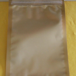 B13 ถุงหน้าใส-หลังทอง ซีล3ด้าน ติดซิป