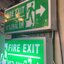 ป้ายบอกทางหนีไฟ Fire Exit ป้ายหนีไฟ 2 หน้า ป้ายทางออก ป้ายไฟทางออกฉุกเฉิน ป้ายไฟห้องน้ำ